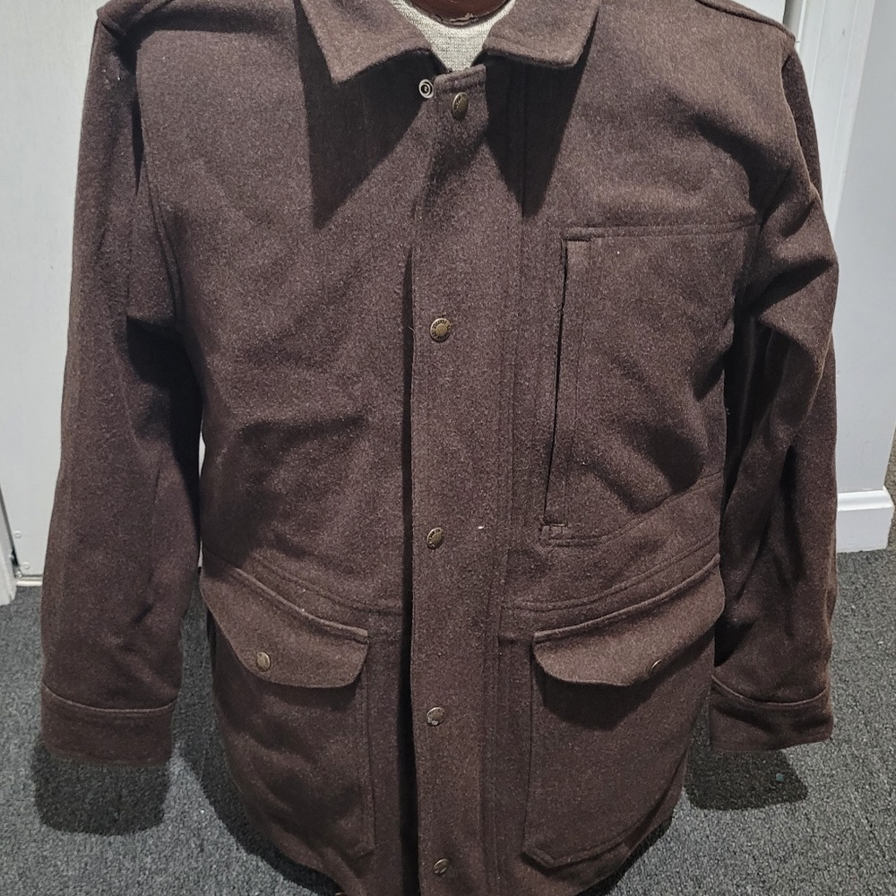 VTG Filson Weekender Jacket Brown 100% Wool Medium